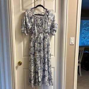 Floral Blue and White Women's Dress
